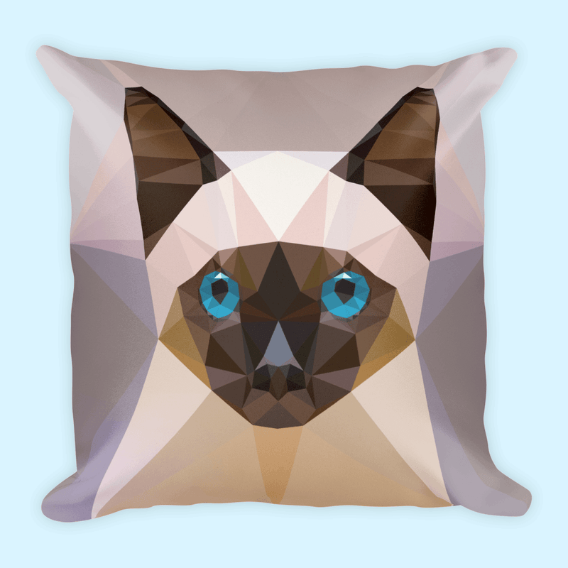 Color-Me Cat 'Siamese' Square Pillow