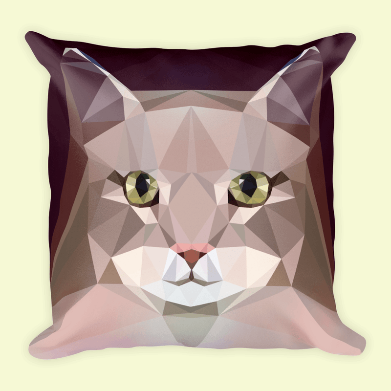 Color-Me Cat 'Siberian' Square Pillow