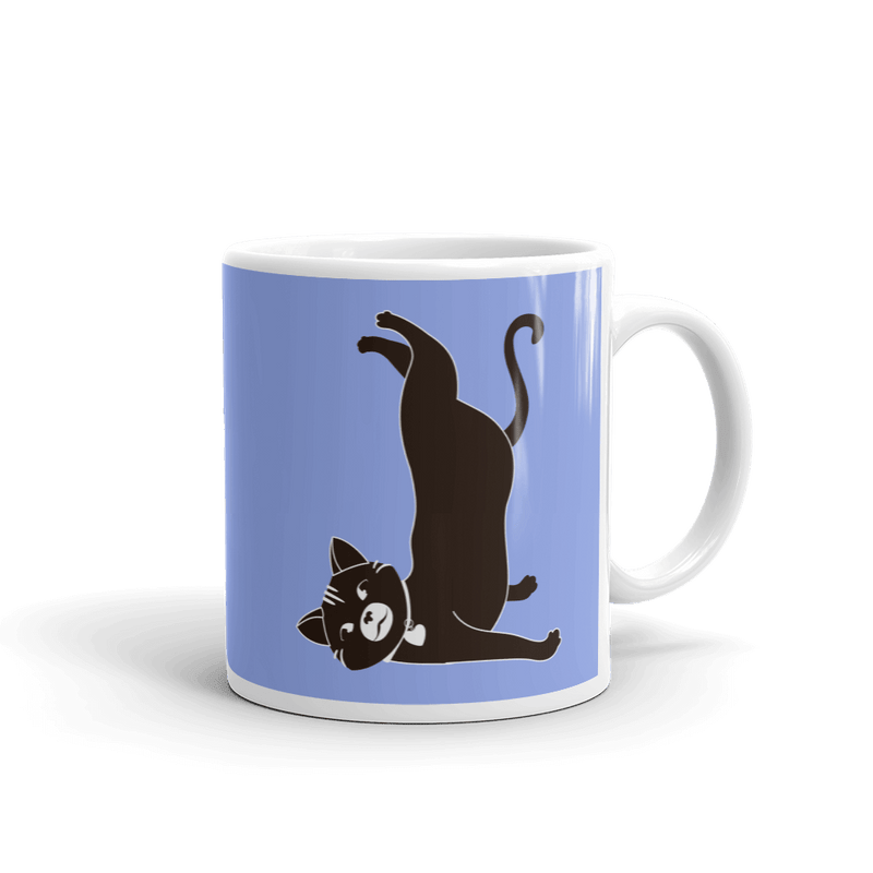 Yoga Cat Shoulder Mug in 11oz Mauve