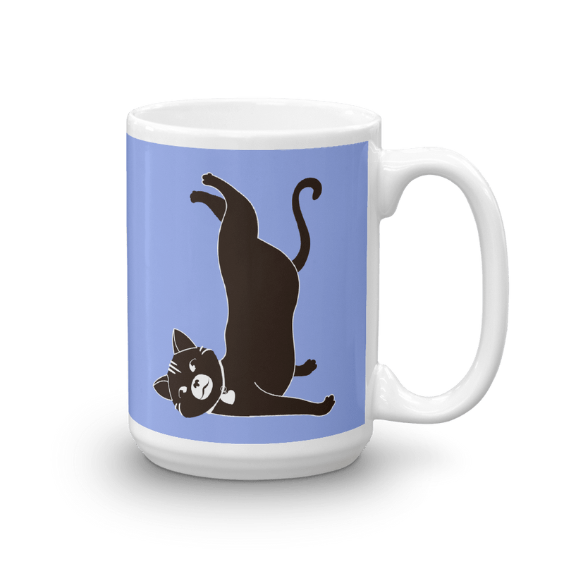 Yoga Cat Shoulder Mug in 15oz Mauve