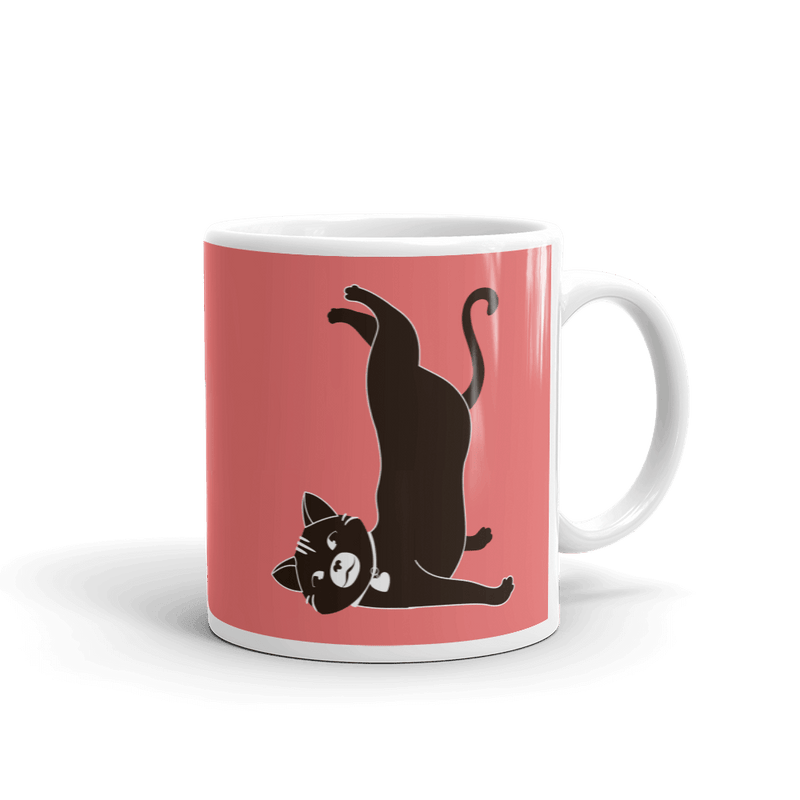 Yoga Cat Shoulder Mug in 11oz Tomato