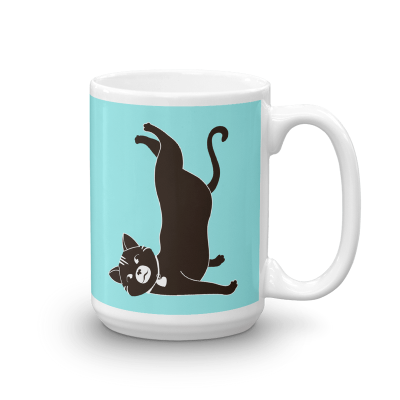 Yoga Cat Shoulder Mug in 15oz Tomato