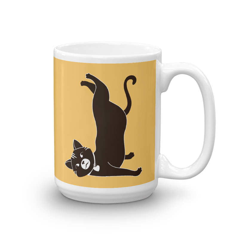 Yoga Cat Shoulder Mug in 15oz Apricot
