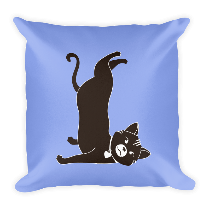 Yoga Cat Shoulder Square Pillow in Mauve