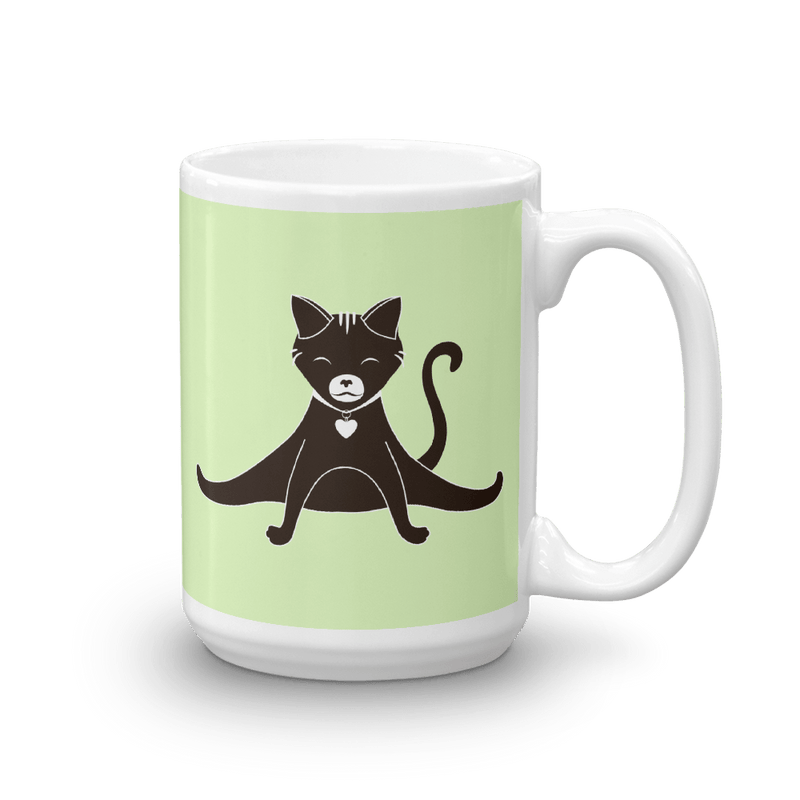 Yoga Cat Splits Mug in 15oz Peppermint