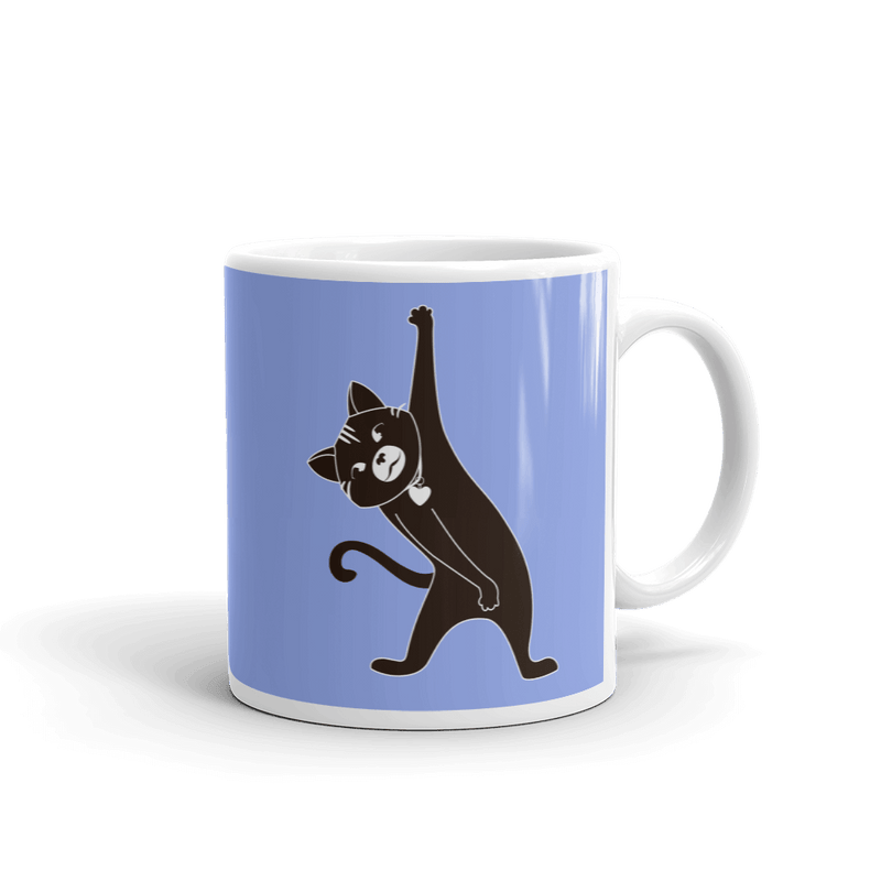 Yoga Cat Stretch Mug in 11oz Mauve