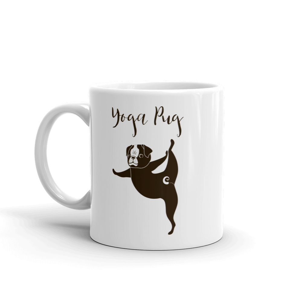 Yoga Pug 'Moves' White Mug Collection