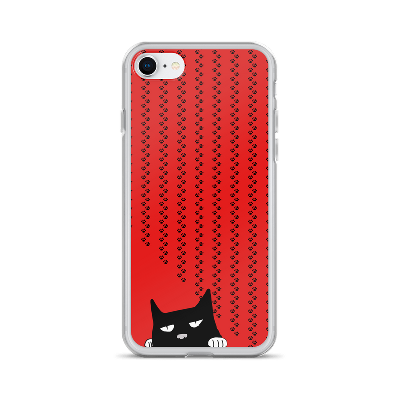 Evil Cat Pawprints Red iPhone 7/8 Case