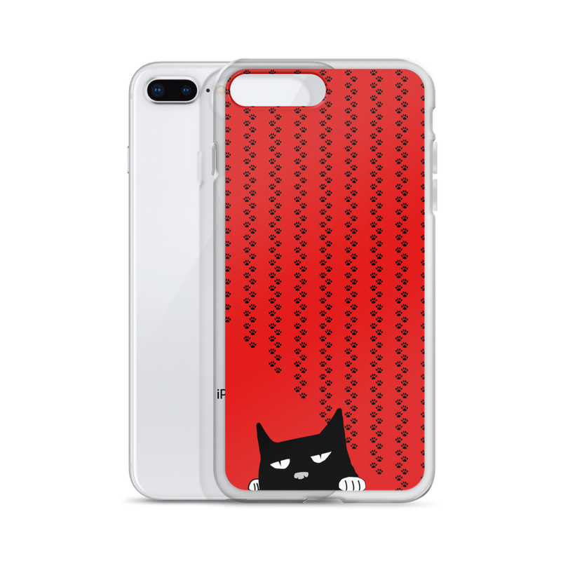 Evil Cat Pawprints Red iPhone 7 Plus/8 Plus Case wiith Phone