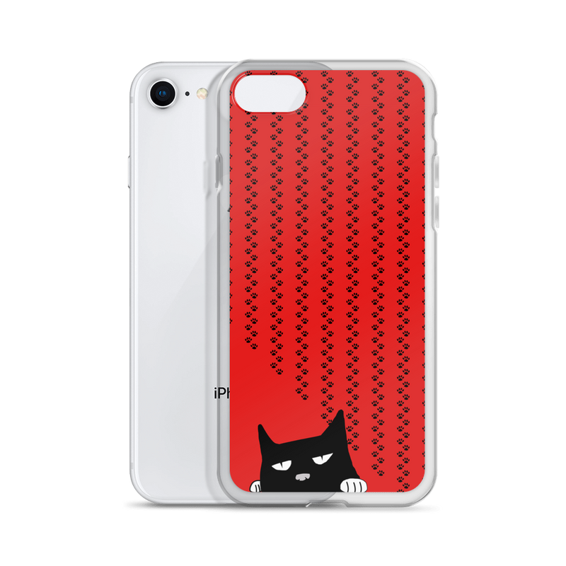 Evil Cat Pawprints Red iPhone 7/8 Case wiith Phone