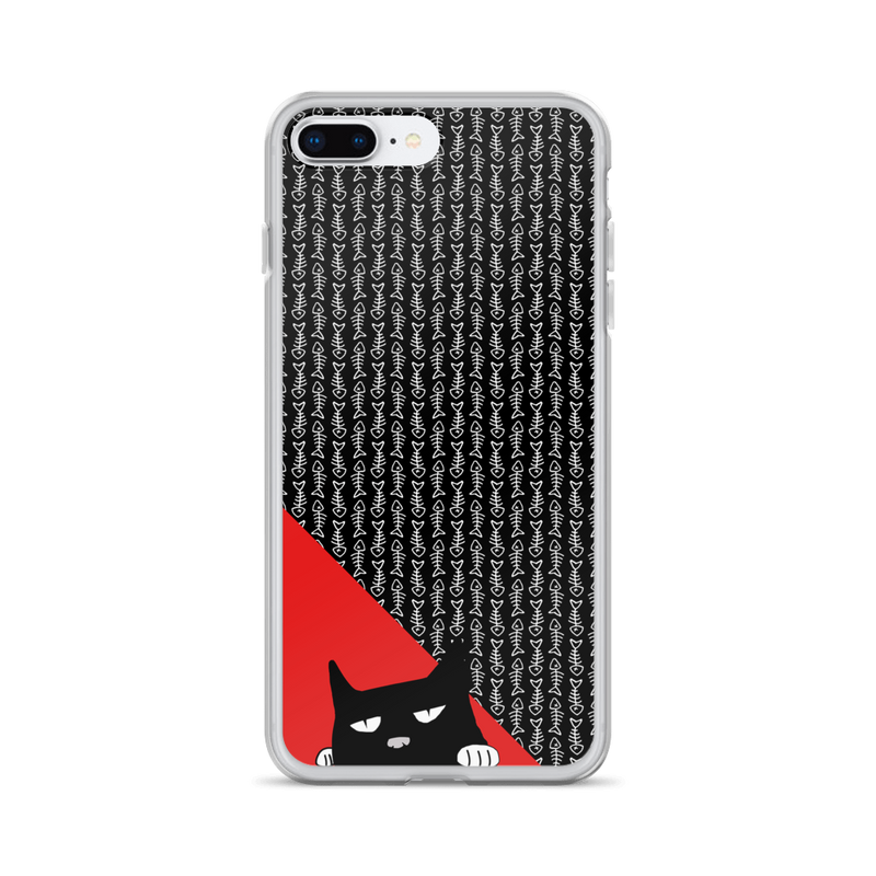 Evil Cat Fishbone Red iPhone 7 Plus/8 Plus Case