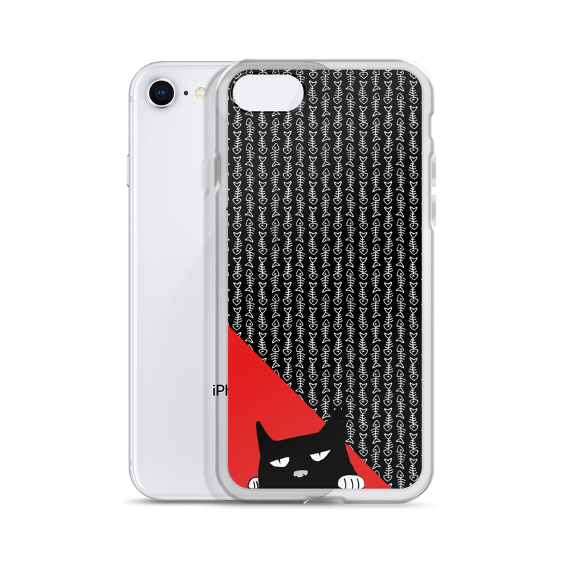 Evil Cat Fishbone Red iPhone 7/8 Case with Phone