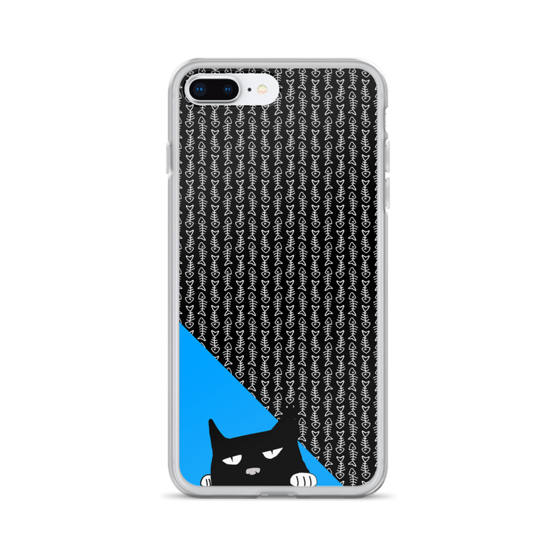 Evil Cat Fishbone Blue iPhone 7 Plus/8 Plus Case