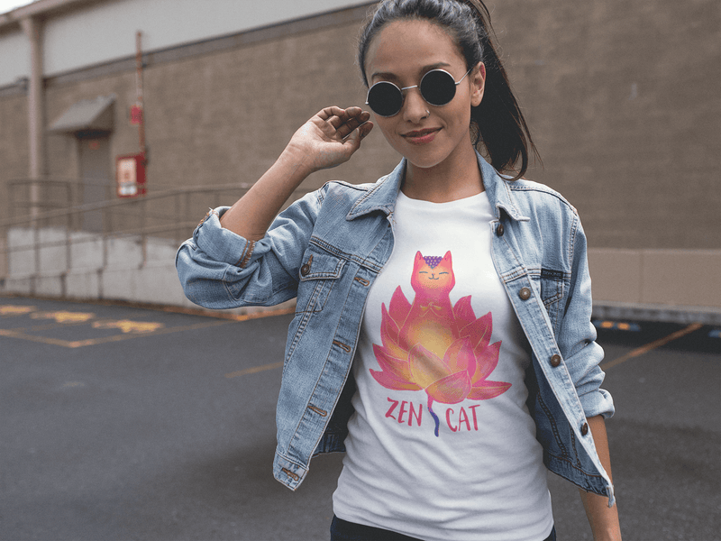 Zen cat cool tank for women who love cats or cat lovers.