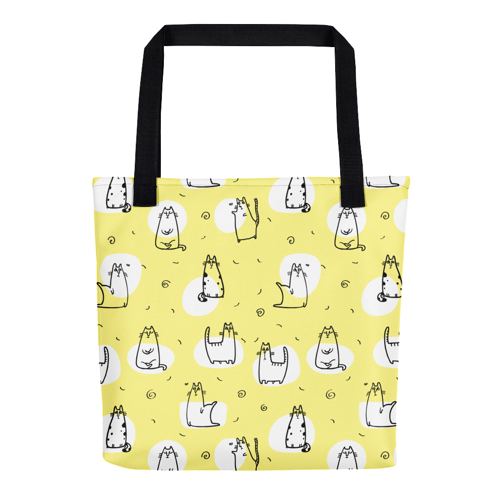 Pattern Cat 'Cool Cat Lemon' Tote bag