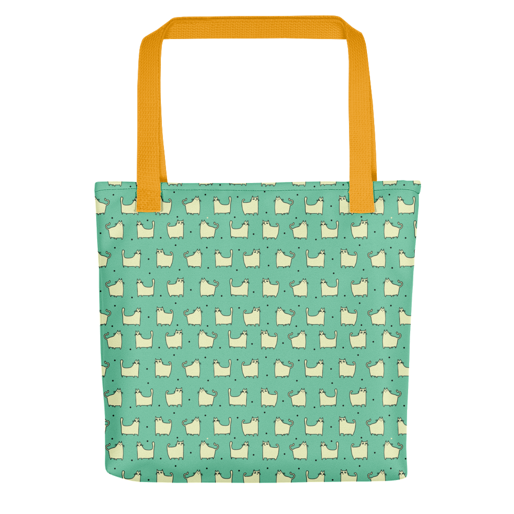 Pattern Cat 'Square Cat Yellow/Green' Tote bag