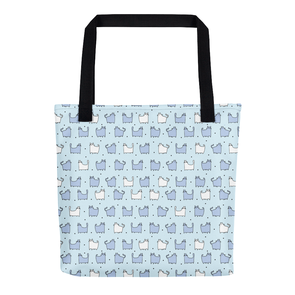 Pattern Cat 'Square Cat Blue' Tote bag