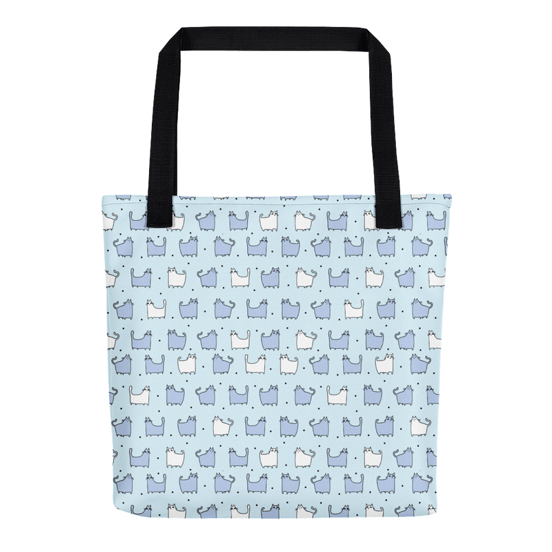 Pattern Cat 'Square Cat Blue' Tote bag