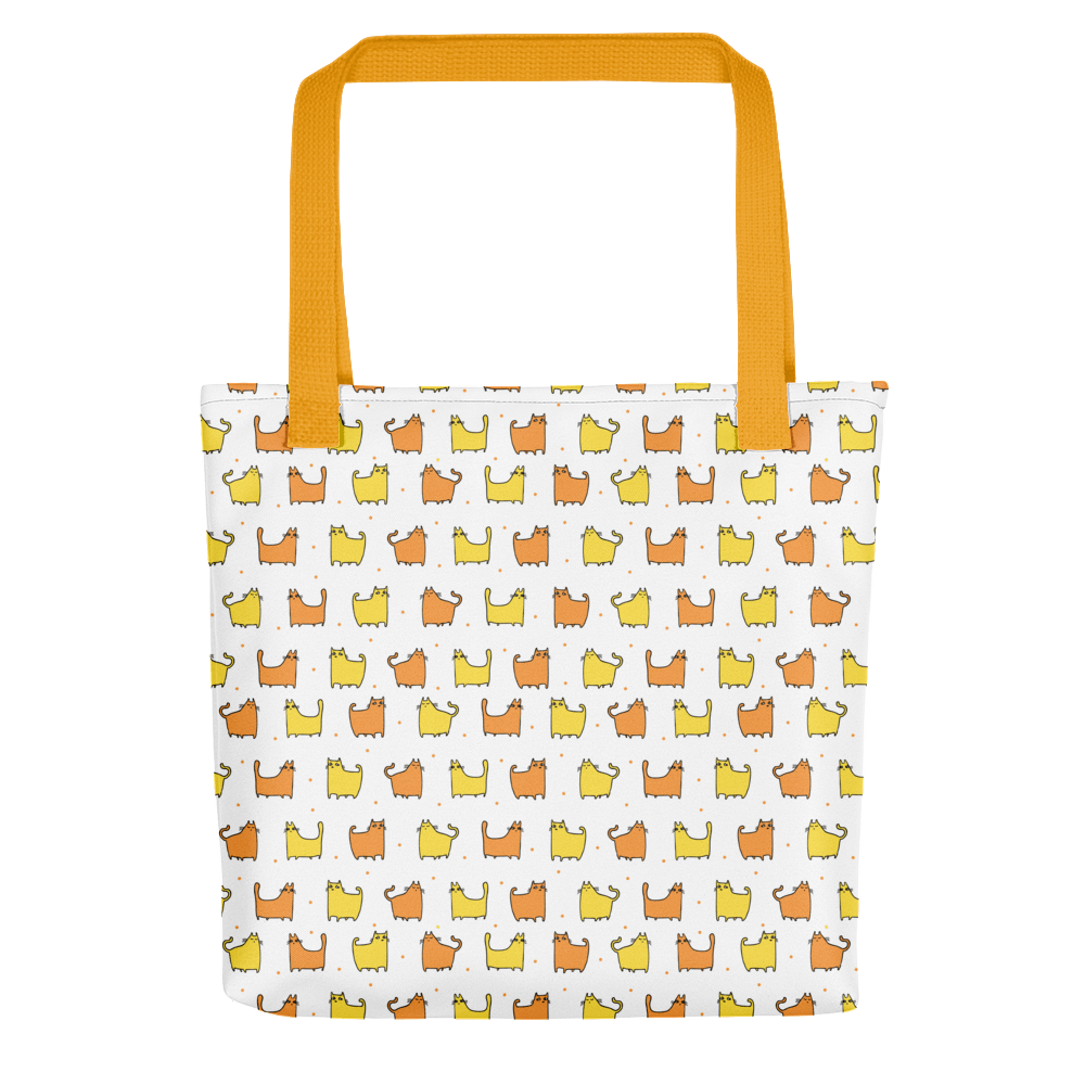 Pattern Cat 'Square Cat Orange' Tote bag