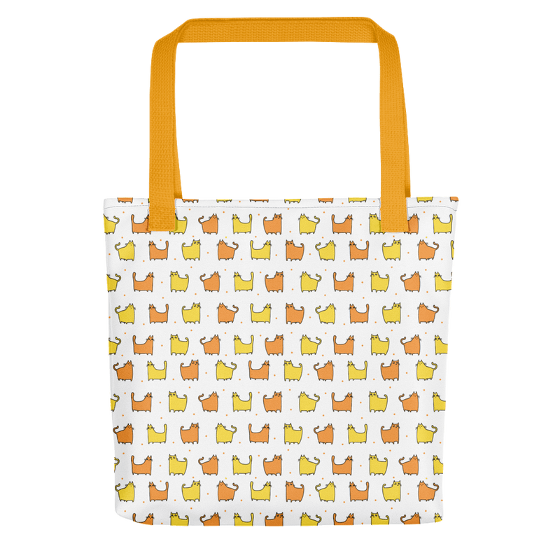 Pattern Cat 'Square Cat Orange' Tote bag