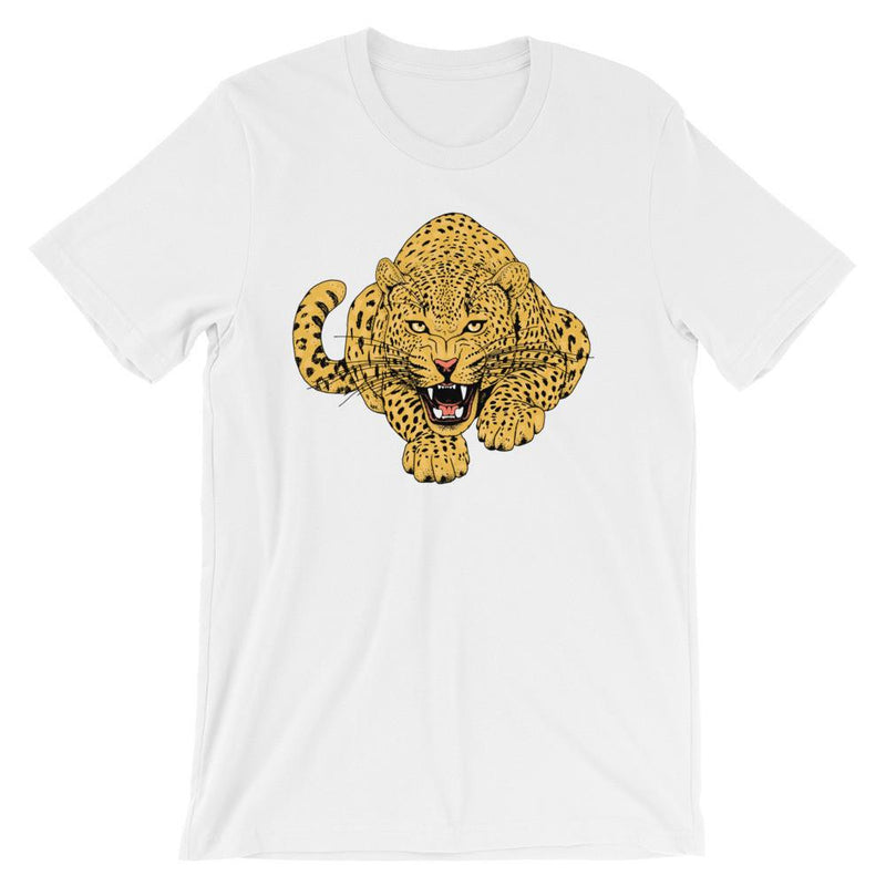 wild cat crouching leopard comfy unisex tee shirt