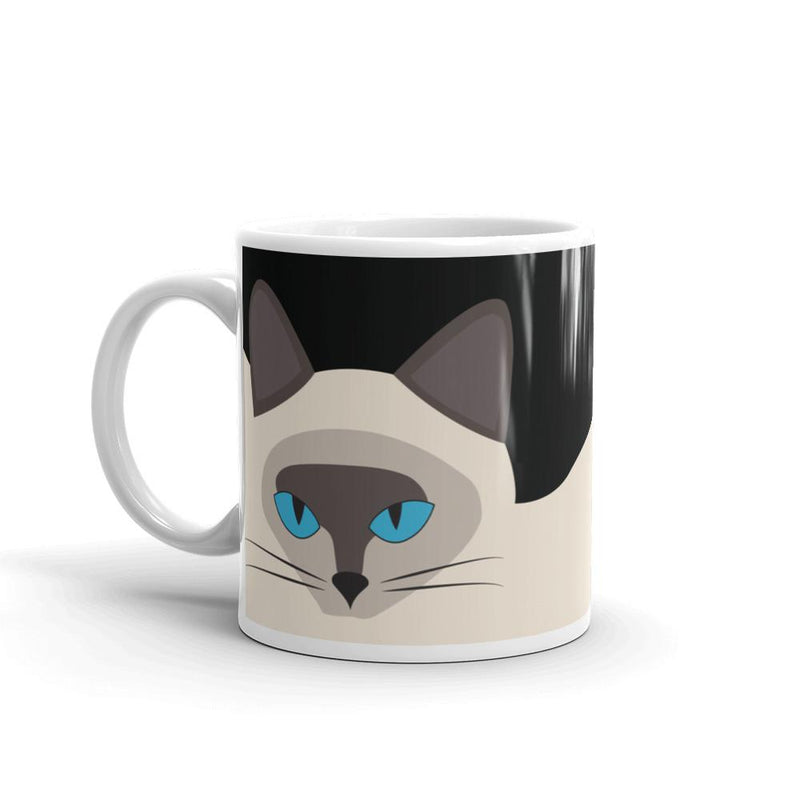 Inscrutable Cat Siamese Cat Black Mug Right Side 11oz