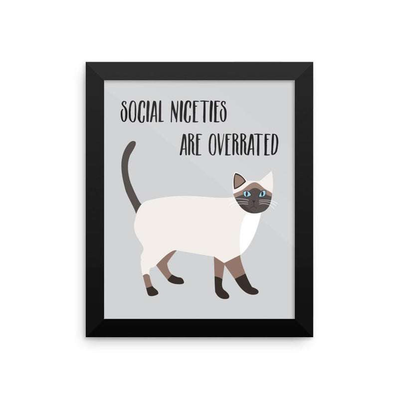 Catitude Cat 'Social Niceties' Framed Matt Poster