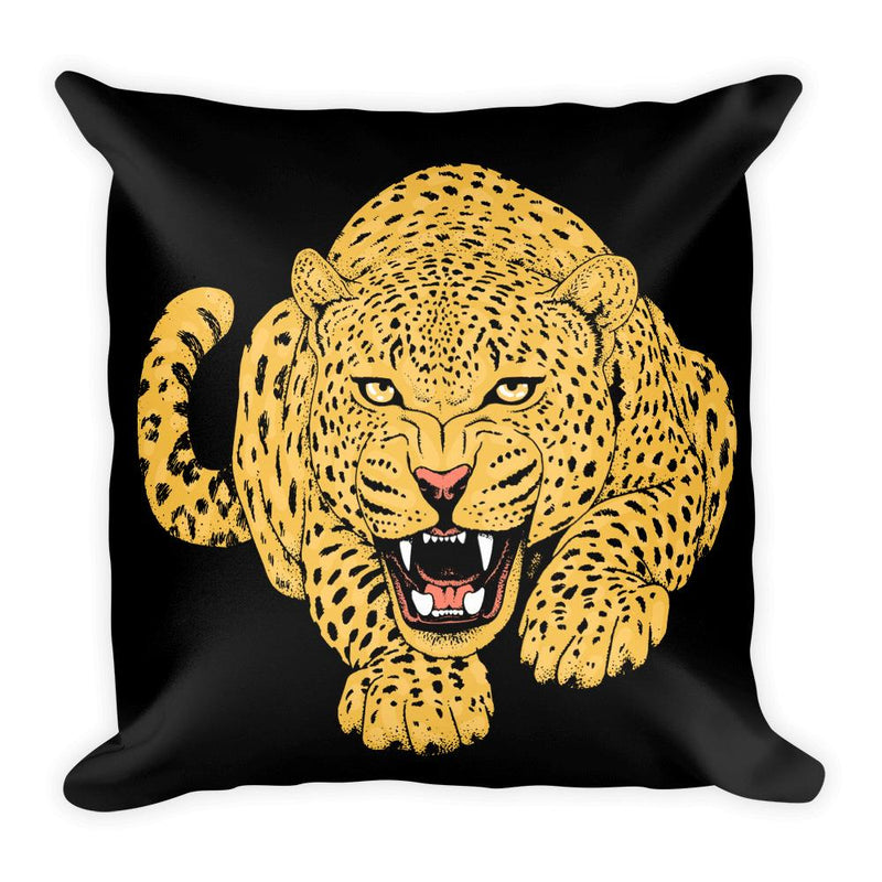 Wild Cat 'Crouching Leopard' Square Pillow