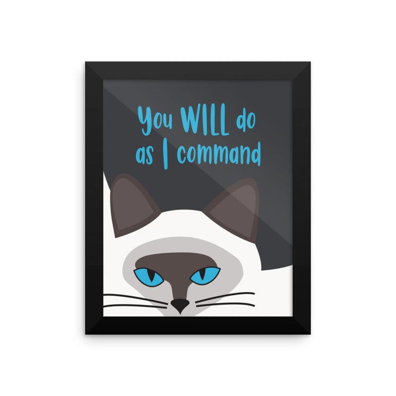 Inscrutable Cat ' Command' Framed Matt Poster