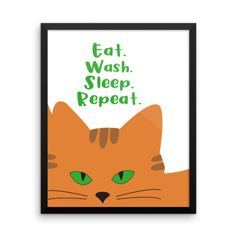 Inscrutable Cat 'Repeat' Framed Matt Poster