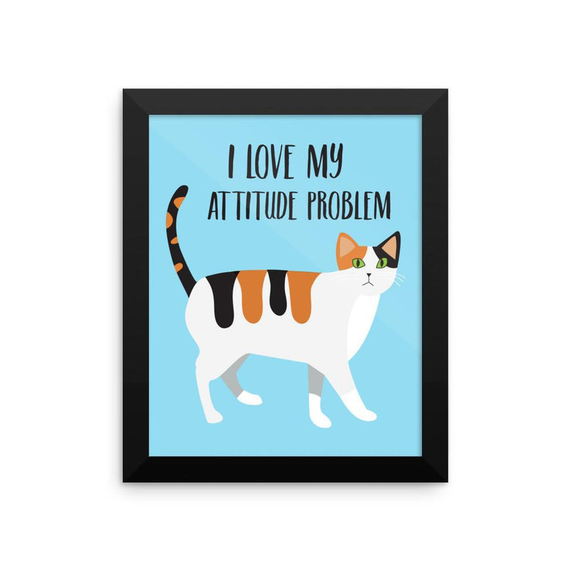 Catitude Cat 'Attitude' Framed Matt Poster