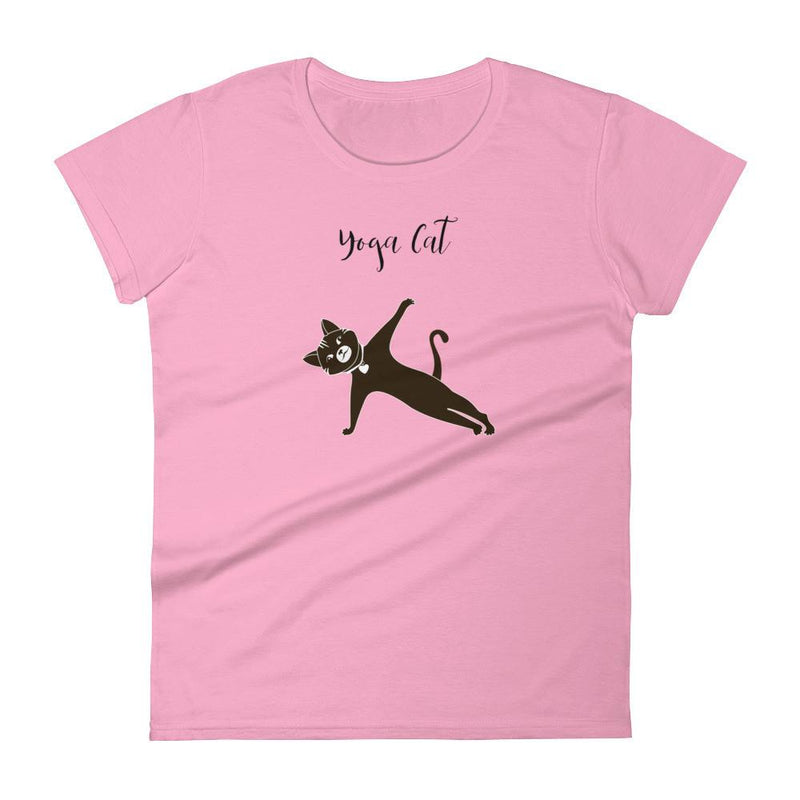 Yoga Cat "Side Plank' Women's Short Sleeve T-Shirt