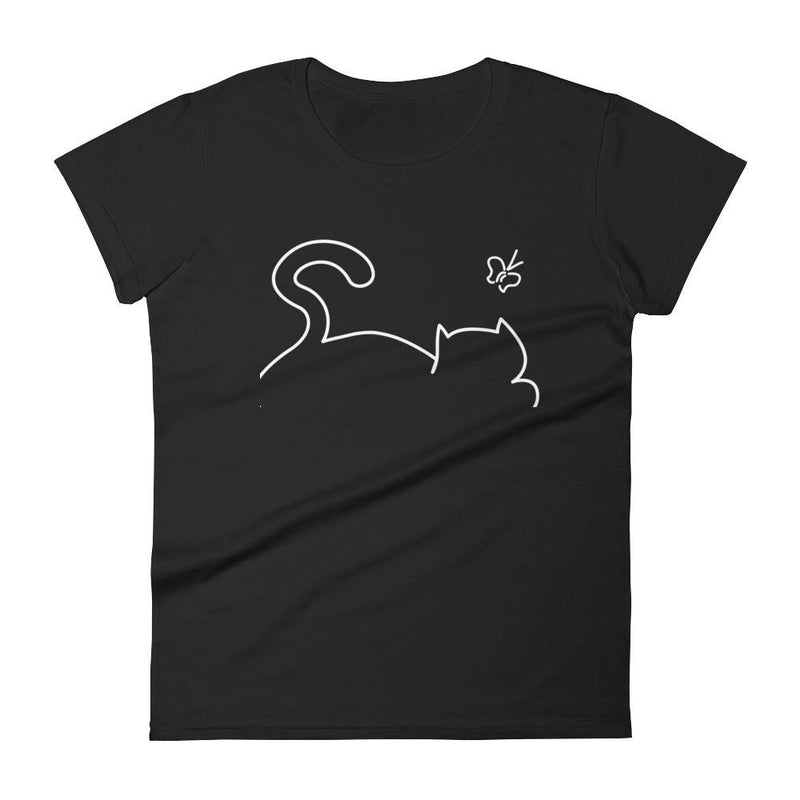 Minimalist Cat 'Recline' Women's Short Sleeve T-Shirt