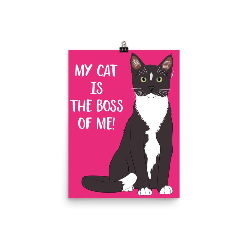 Catitude Cat 'Boss Pink' Unframed Matt Poster