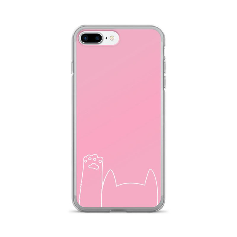 Minimalist Cat 'Hands Up Pink' iPhone 7/7 Plus Case