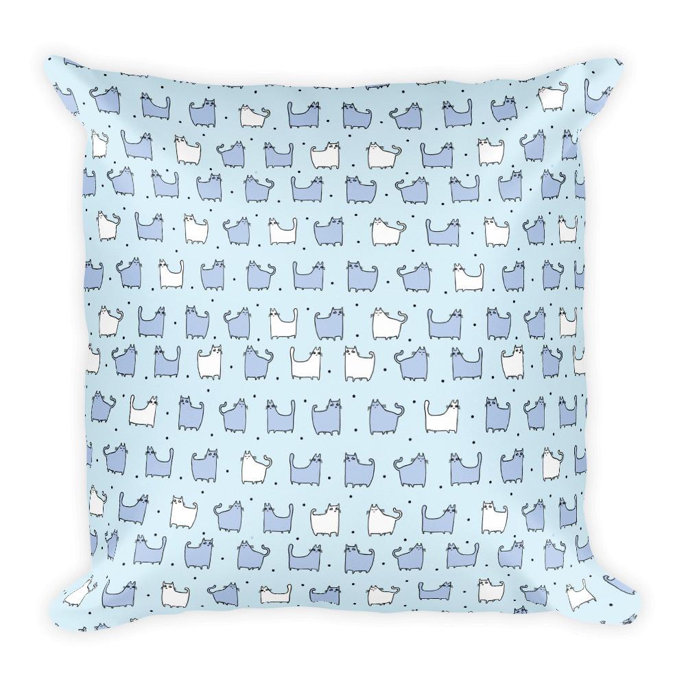 Pattern Cat 'Square Cat Blue' Square Pillow
