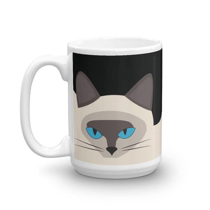 Inscrutable Cat Siamese Cat Black Mug Right Side 15oz