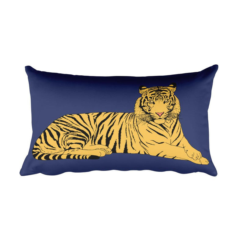 Wild Cat 'Relaxing Tiger' Rectangular Pillow