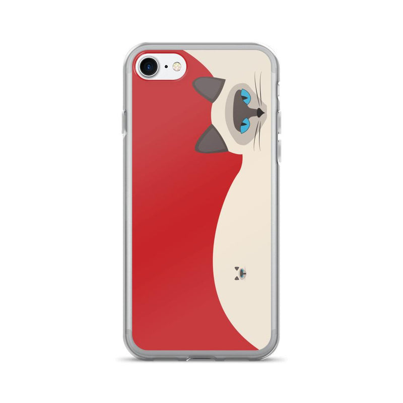 Inscrutable Cat 'Siamese Cat Red' iPhone 7 Case