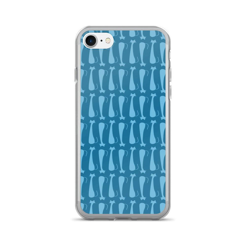 Pattern Cat 'Skinny Cat Blue' iPhone 7/7 Plus Case