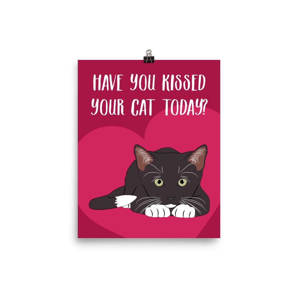 Catitude Cat 'Kiss' Unframed Matt Poster
