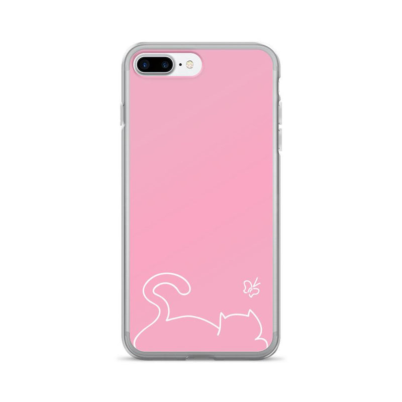 Minimalist Cat 'Recline Pink' iPhone 7/7 Plus Case