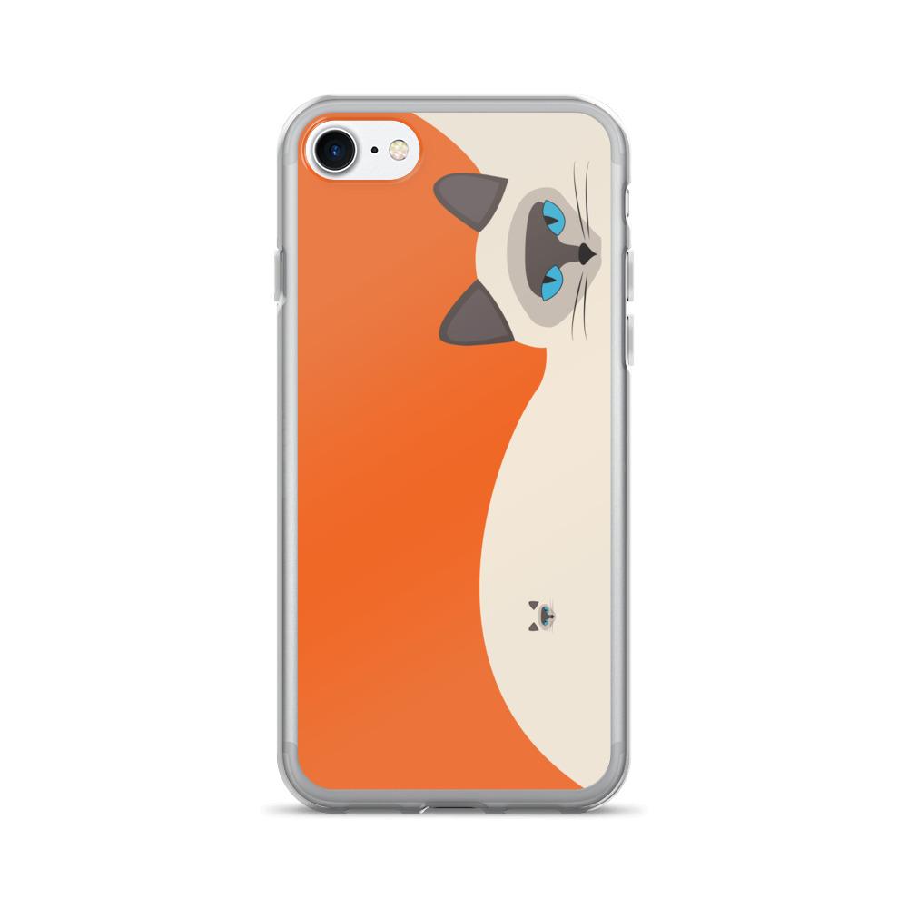 Inscrutable Cat 'Siamese Cat Orange' iPhone 7 Case