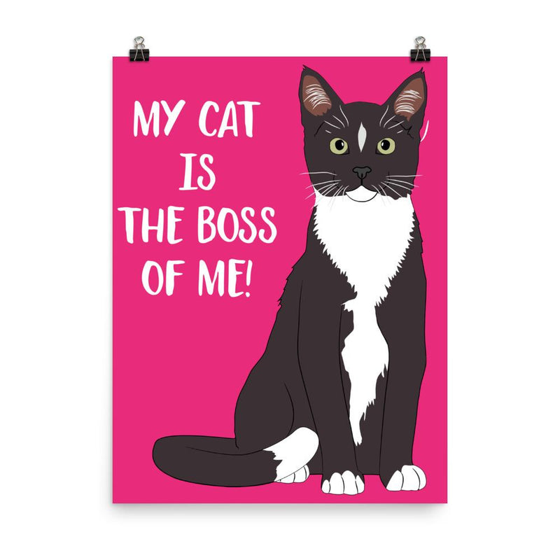 Catitude Cat 'Boss Pink' Unframed Matt Poster