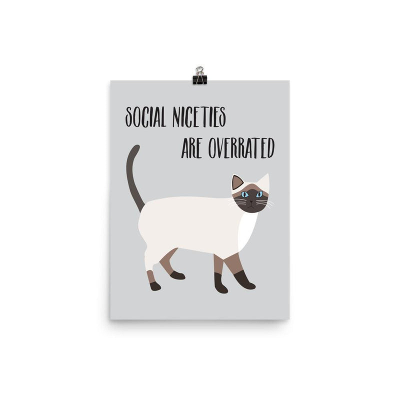 Catitude Cat 'Social Niceties' Unframed Matt Poster