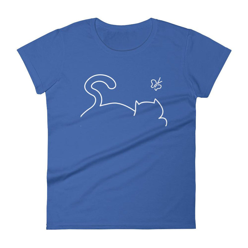 Minimalist Cat 'Recline' Women's Short Sleeve T-Shirt