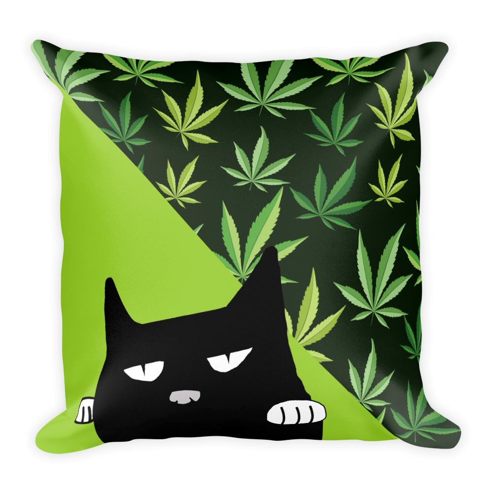 Evil Cat Mary J Square Pillow in Front View