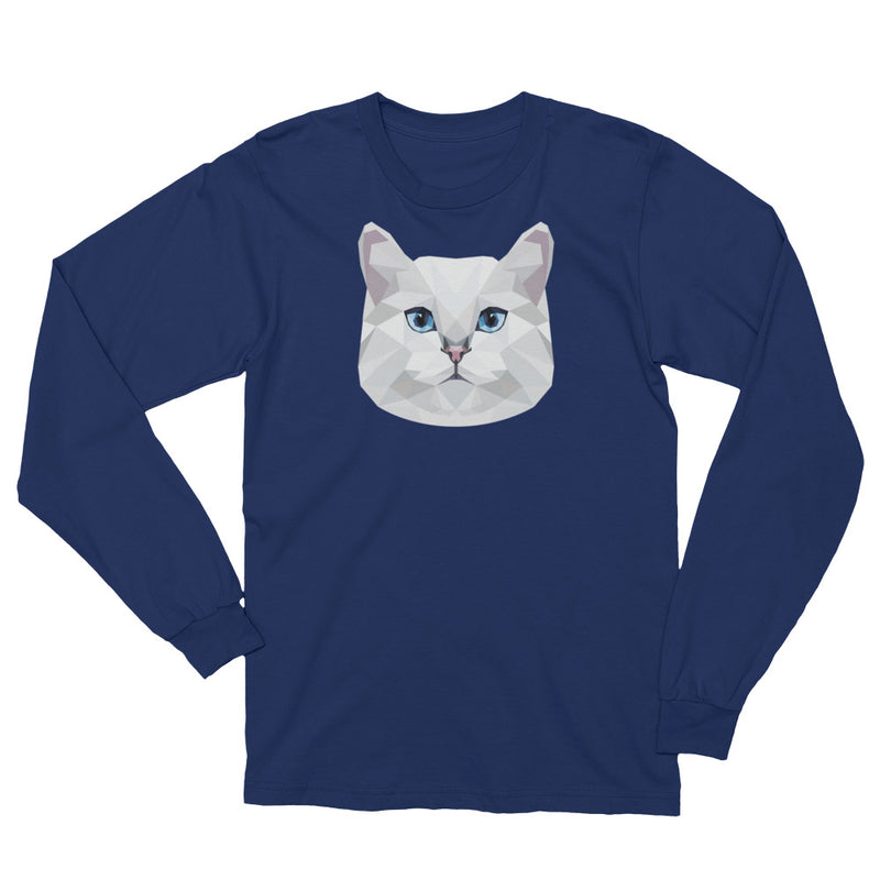 Color-Me Cat British Shorthair Unisex Long Sleeve T-Shirt in Navy