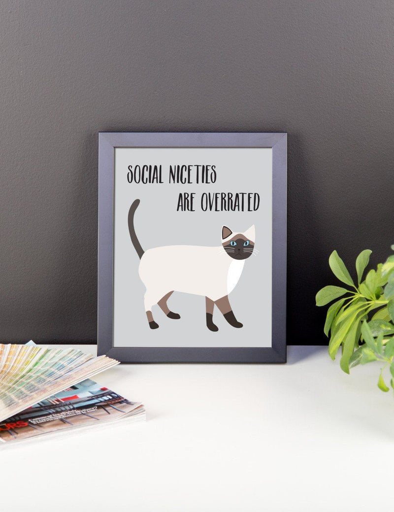 Catitude Cat 'Social Niceties' Framed Matt Poster