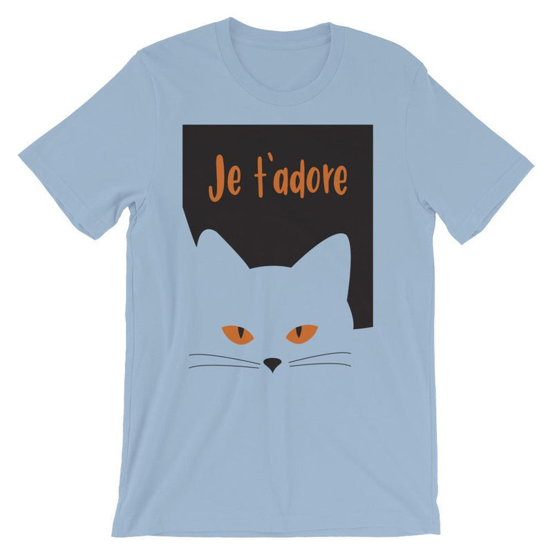 Inscrutable Cat 'Je T'Adore'  Unisex Short Sleeve T-Shirt